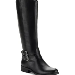 Maliaa Faux Leather Riding Knee-High Boots