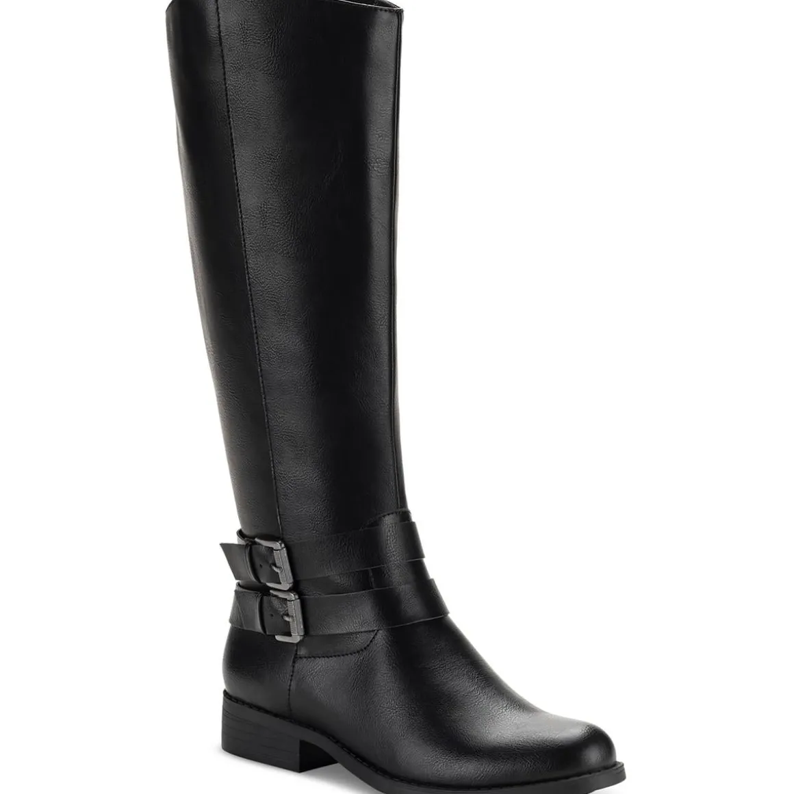 Maliaa Faux Leather Riding Knee-High Boots