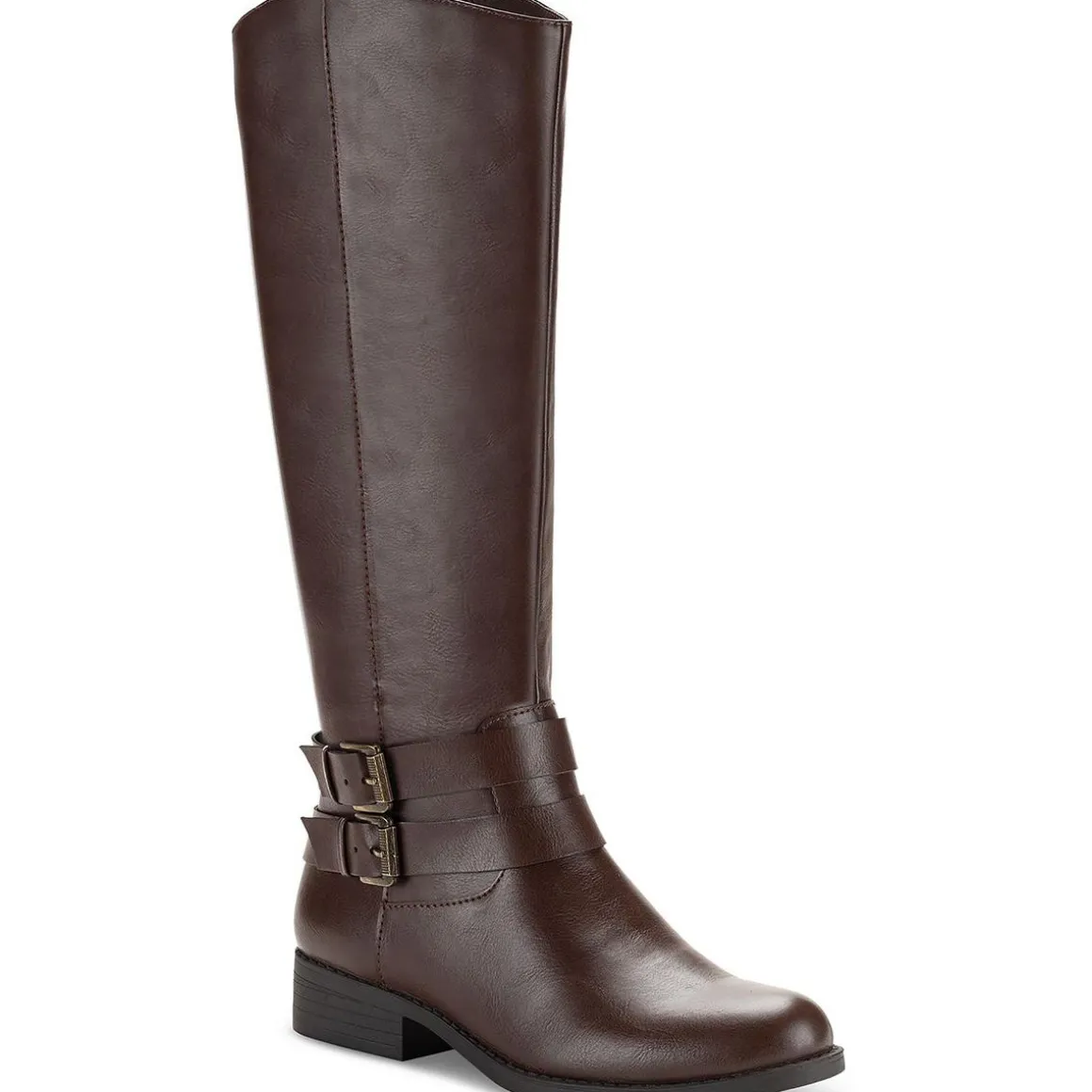 Maliaa Faux Leather Riding Knee-High Boots