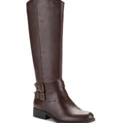 Maliaa Faux Leather Riding Knee-High Boots