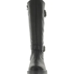 Malibu Vanitee Faux Leather Bliock Heel Knee-High Boots