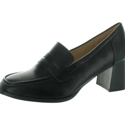 MALLEAH Cushioned Footbed Faux Leather Loafers