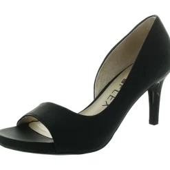 Mantra Faux Leather Open Toe D'Orsay Heels