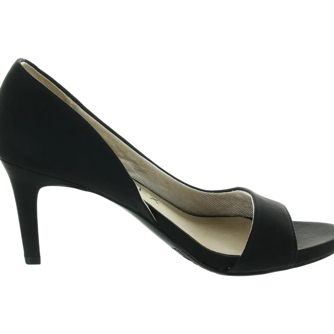 Mantra Faux Leather Open Toe D'Orsay Heels