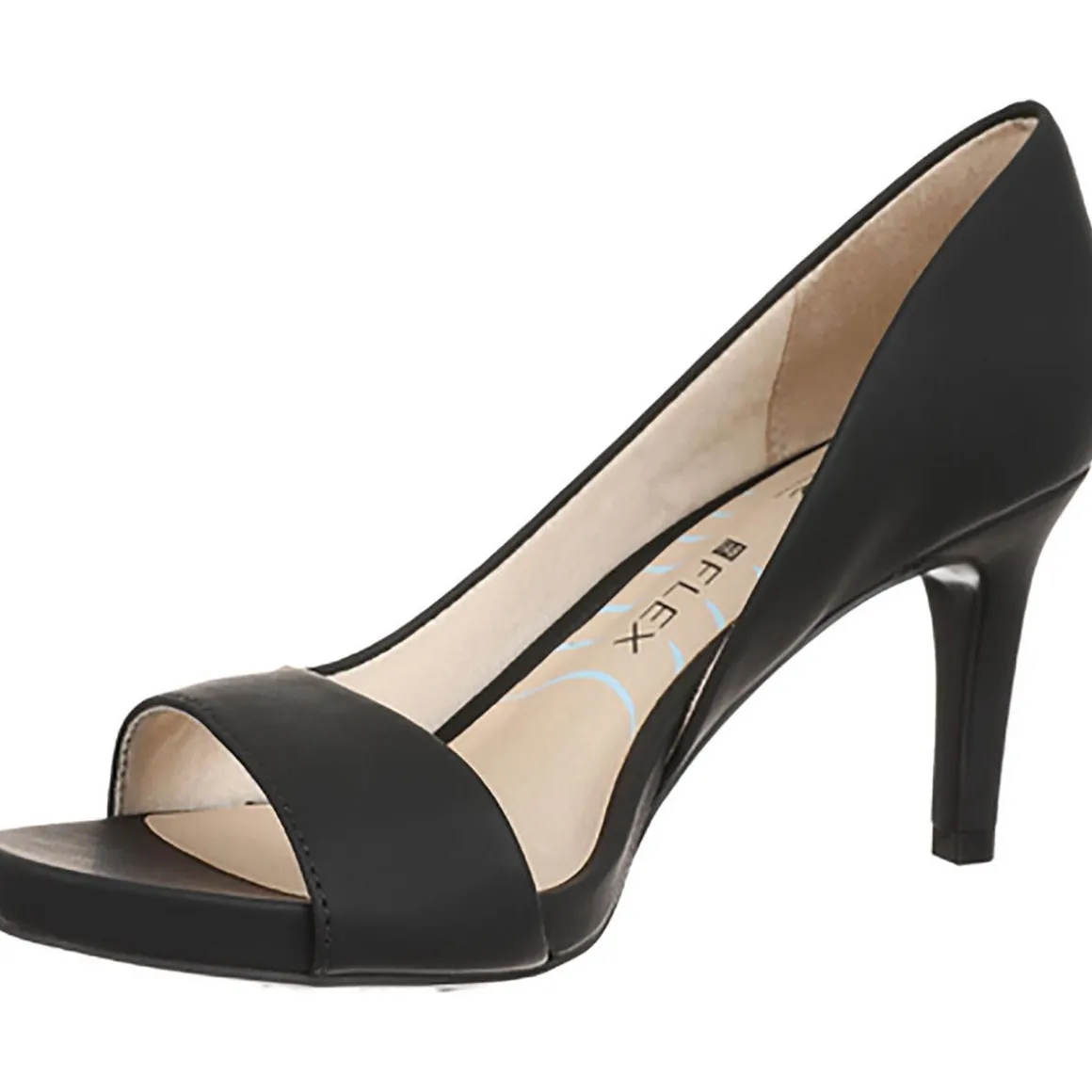 Mantra Faux Leather Open Toe D'Orsay Heels