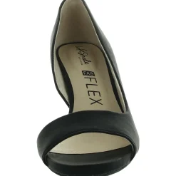 Mantra Faux Leather Open Toe D'Orsay Heels