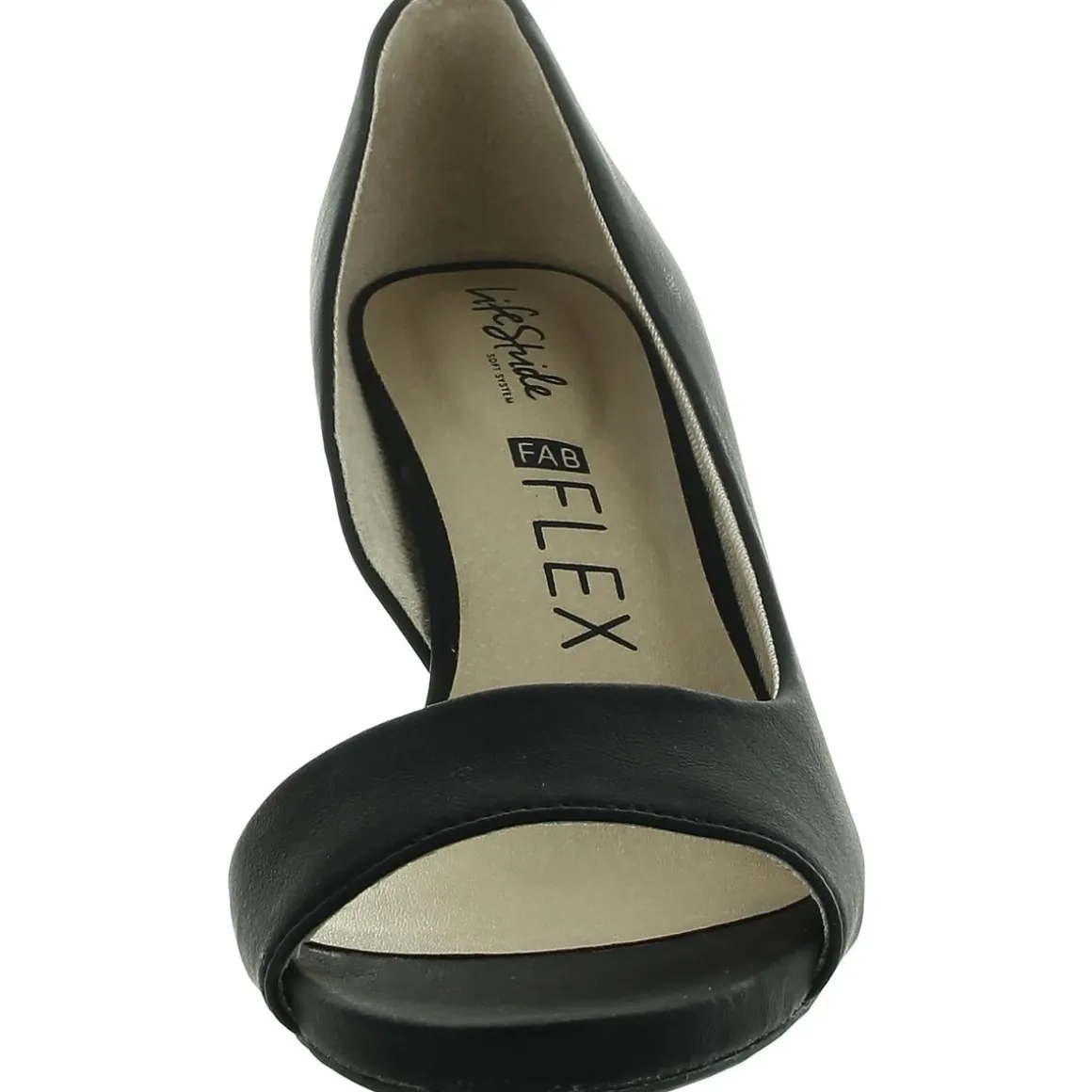 Mantra Faux Leather Open Toe D'Orsay Heels