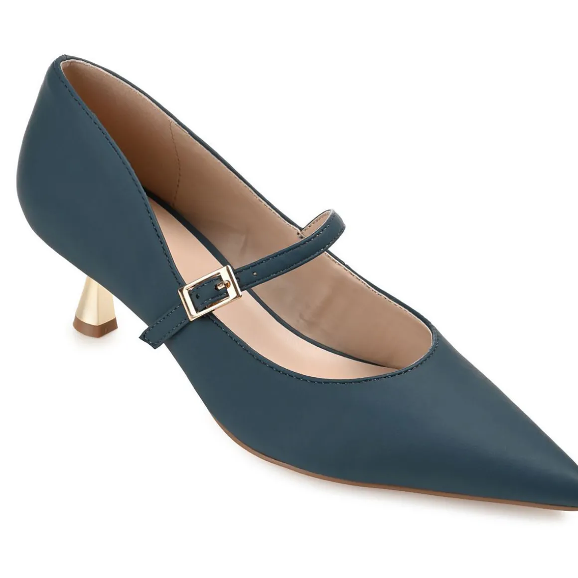 Manza Faux Leather Pointed Toe Mary Jane Heels