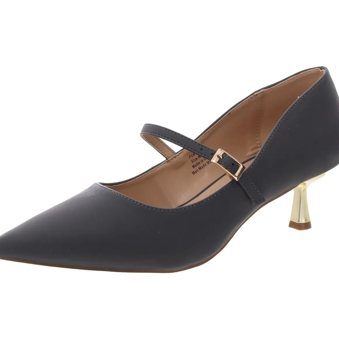 Manza Faux Leather Pointed Toe Mary Jane Heels