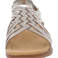 Mar Leather Slingback Flat Sandals