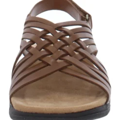 Mar Leather Slingback Flat Sandals