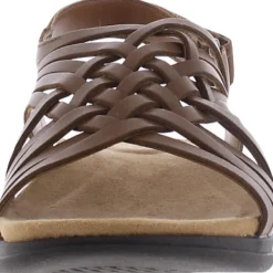 Mar Leather Slingback Flat Sandals