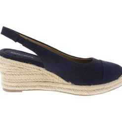 Margie Round Toe Canvas Wedge Heels