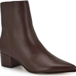 Maribu Pointed Toe Block Heel Ankle Boots