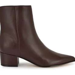 Maribu Pointed Toe Block Heel Ankle Boots