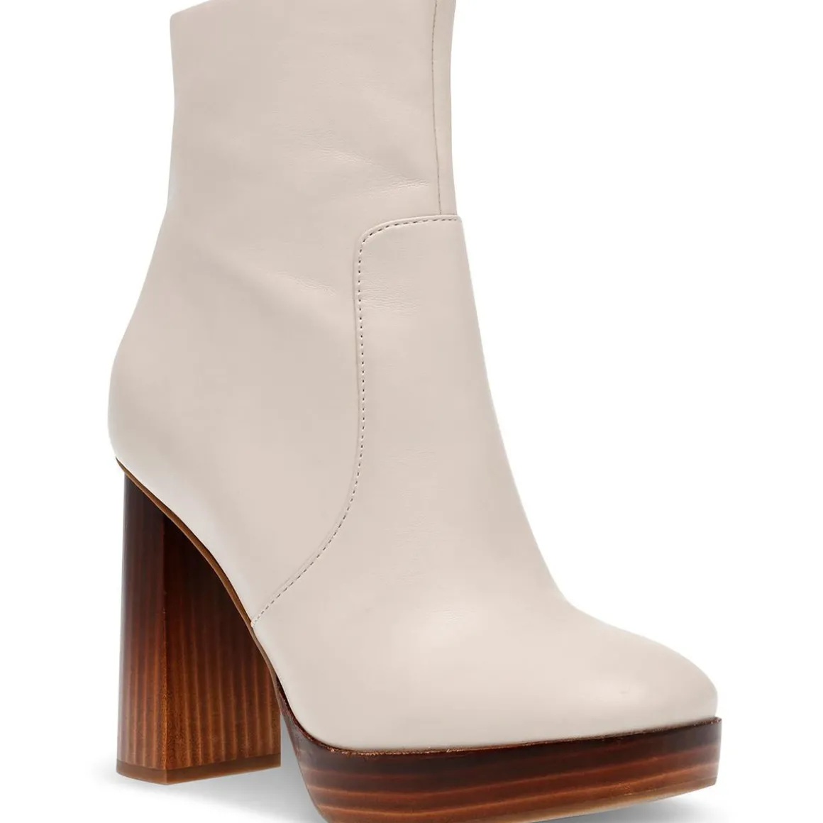 Marigold Leather Stacked Heel Ankle Boots