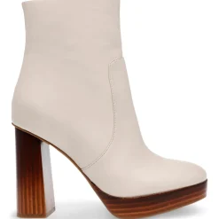 Marigold Leather Stacked Heel Ankle Boots