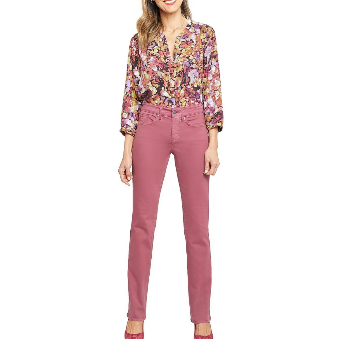 Marilyn Denim Mid-Rise Straight Leg Jeans