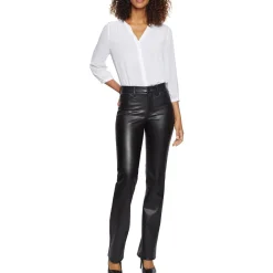 Marilyn Faux Leather Solid Straight Leg Pants