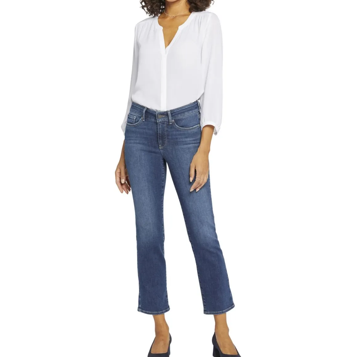 Marilyn Mid-Rise Ankle Straight Leg Jeans
