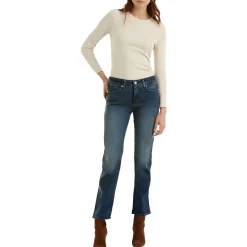 Marilyn Mid-Rise Stretch Straight Leg Jeans