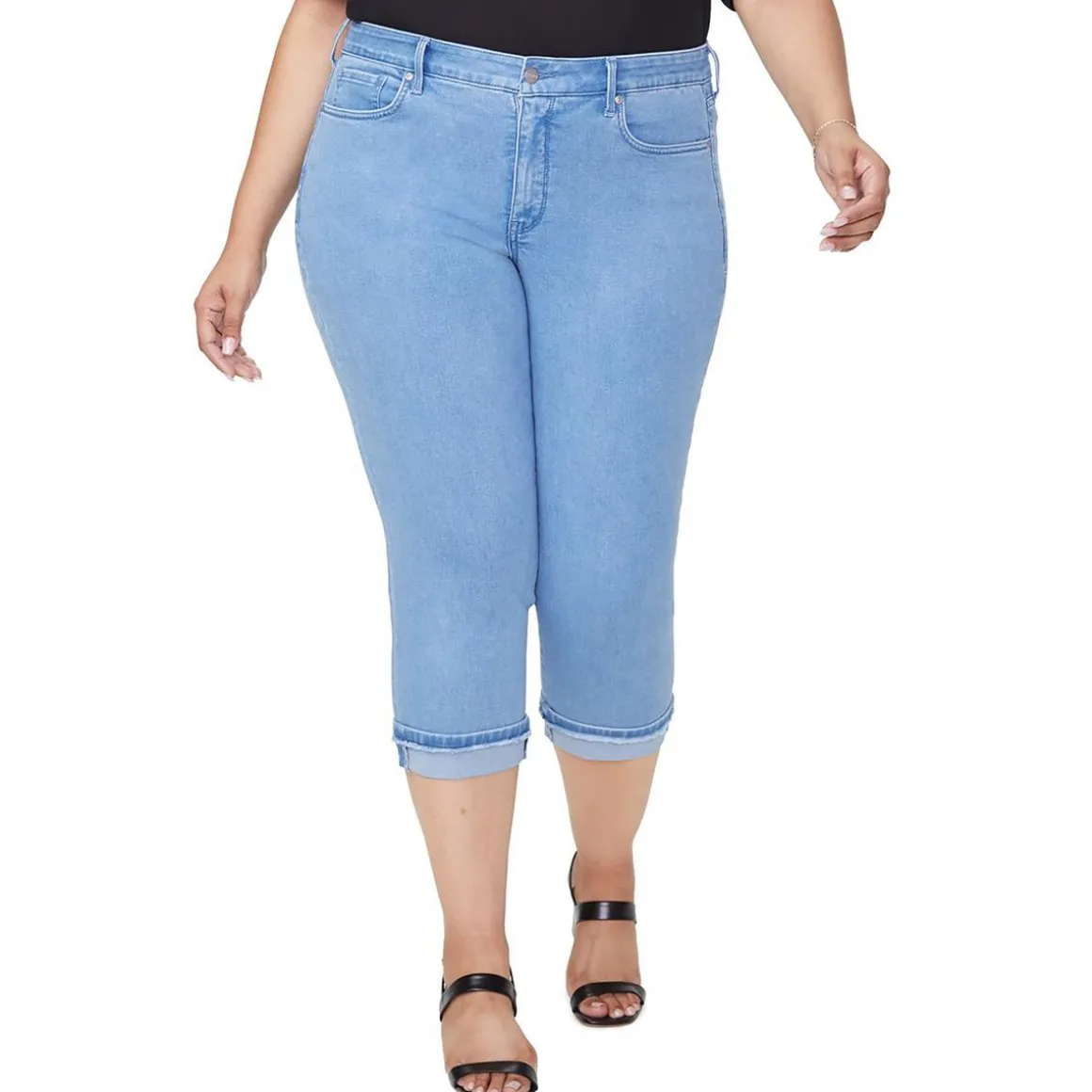 Marilyn Straight Leg Light Wash Cropped Jeans
