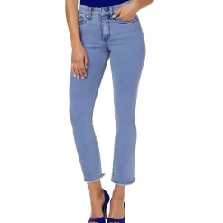 Marilyn Straight Leg Raw Hem Ankle Jeans