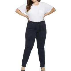 Marilyn Striped Denim Straight Leg Jeans