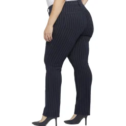 Marilyn Striped Denim Straight Leg Jeans