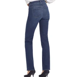 Marilyn Tencel Blend Mid Rise Straight Leg Jeans