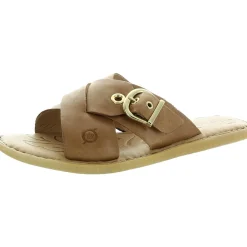 Marina Buckle Leather Flatform Sandals