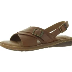 Marina Buckle Leather Flatform Sandals