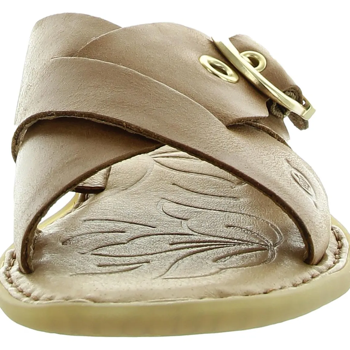 Marina Buckle Leather Flatform Sandals