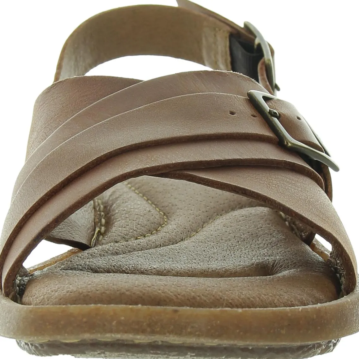 Marina Buckle Leather Flatform Sandals