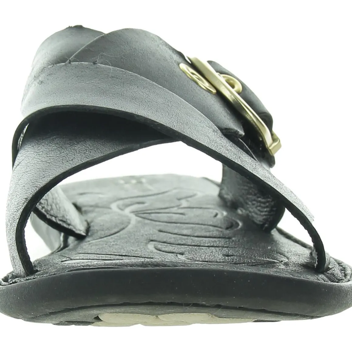 Marina Buckle Leather Flatform Sandals