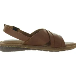 Marina Buckle Leather Flatform Sandals