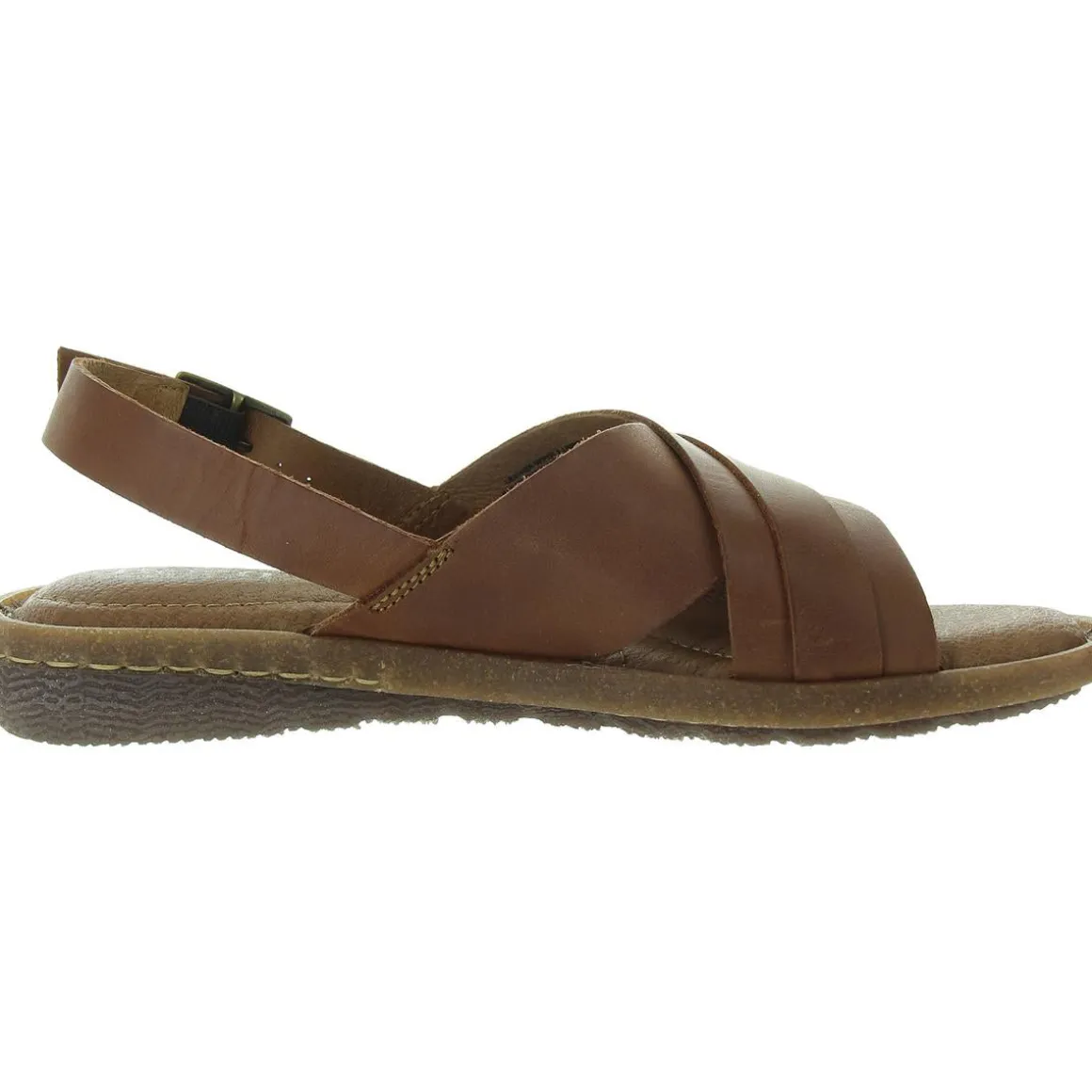 Marina Buckle Leather Flatform Sandals