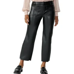 Marine Faux Leather Crop Ankle Pants