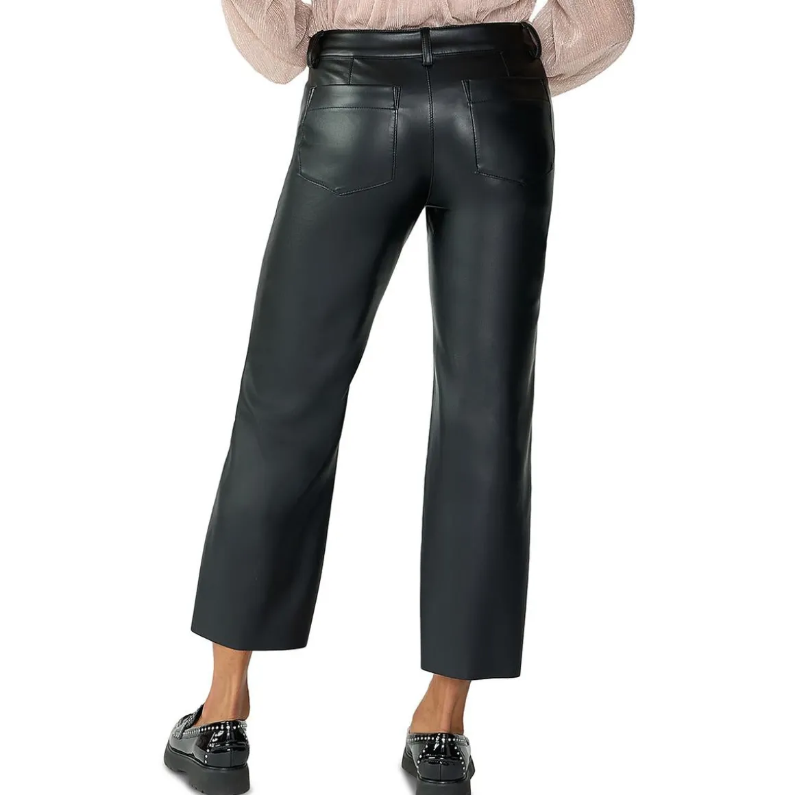 Marine Faux Leather Crop Ankle Pants