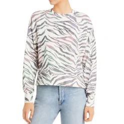 Marlo Animal Print Side Zippers Sweatshirt