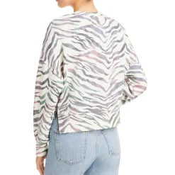 Marlo Animal Print Side Zippers Sweatshirt