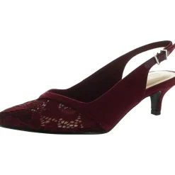 Marquette Adjustable Faux Suede Slingback Heels