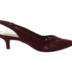 Marquette Adjustable Faux Suede Slingback Heels