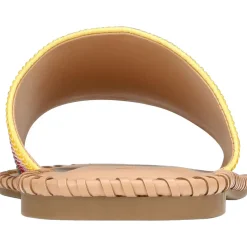 Mavise Beaded Flat Beaded Striped Slide Sandals