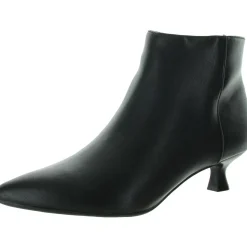 MAYA Faux Leather Kitten Heel Ankle Boots