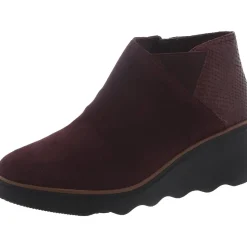 Mazy Harwich Suede Mixed Media Wedge Boots