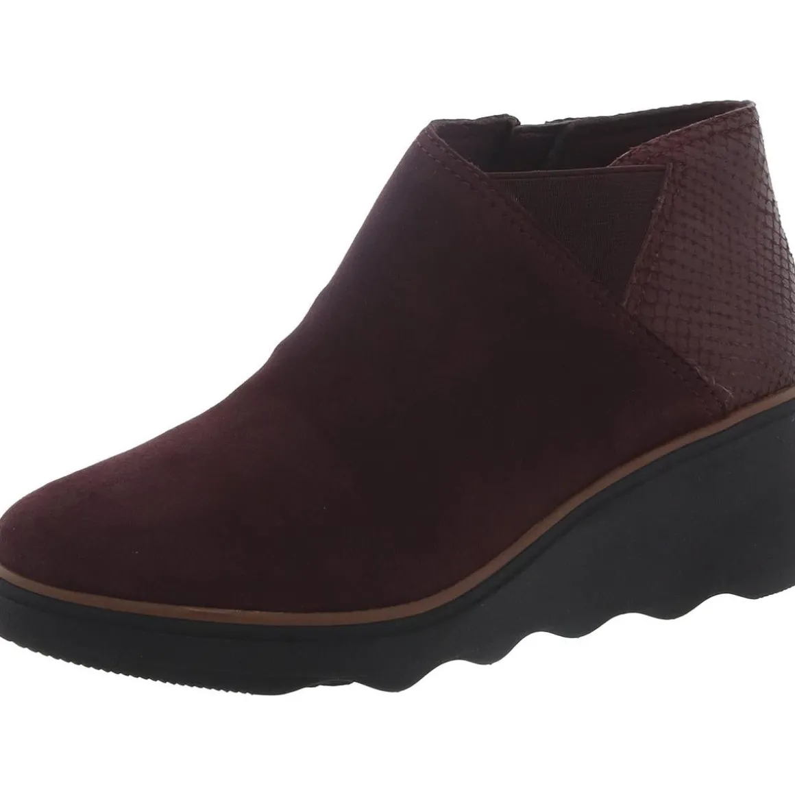 Mazy Harwich Suede Mixed Media Wedge Boots