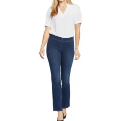 Medium Wash Pull On Straight Leg Jeans