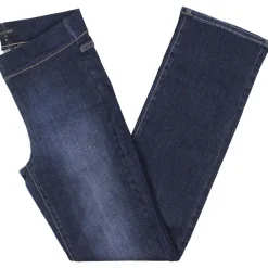 Medium Wash Pull On Straight Leg Jeans