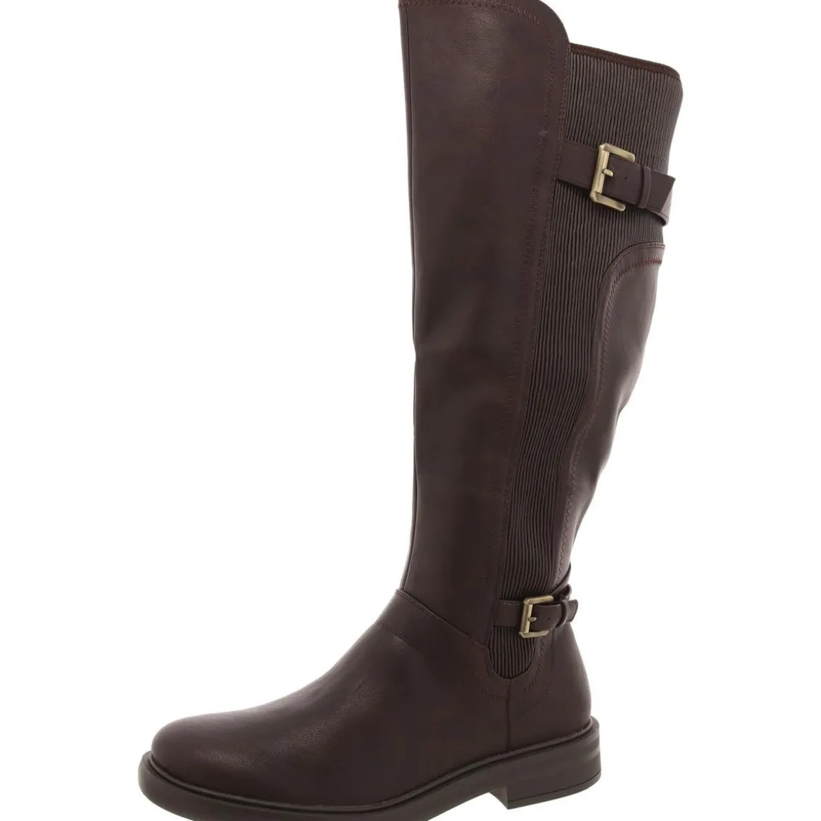 Medtate Faux Leather Zipper Knee-High Boots